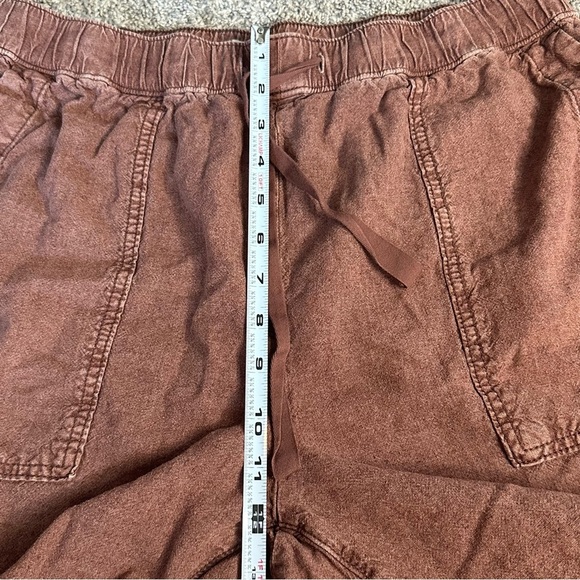 Anthropologie Pilcro Linen Drawstring Pants Medium Brown pockets coastal boho - Picture 11 of 12